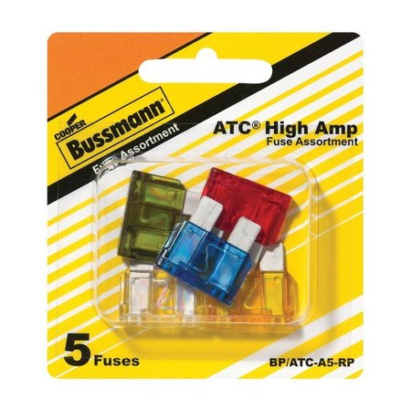 EATON BUSSMANN Automotive Fuse Kits, Not Rated, 5 PK BP/ATC-A5-RP